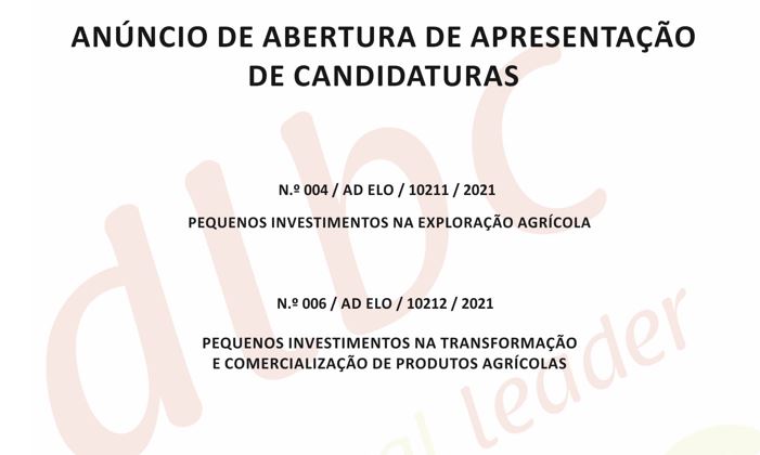 DLBC RURAL LEADER AD ELO – Abertura de período de apresentação de candidaturas