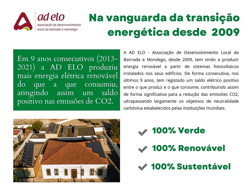 AD ELO 100% Verde, 100% Renovável, 100% Sustentável