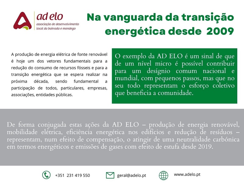 AD ELO 100% Verde, 100% Renovável, 100% Sustentável